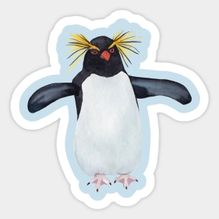 Northern Rockhopper Spreading its Wings Sticker